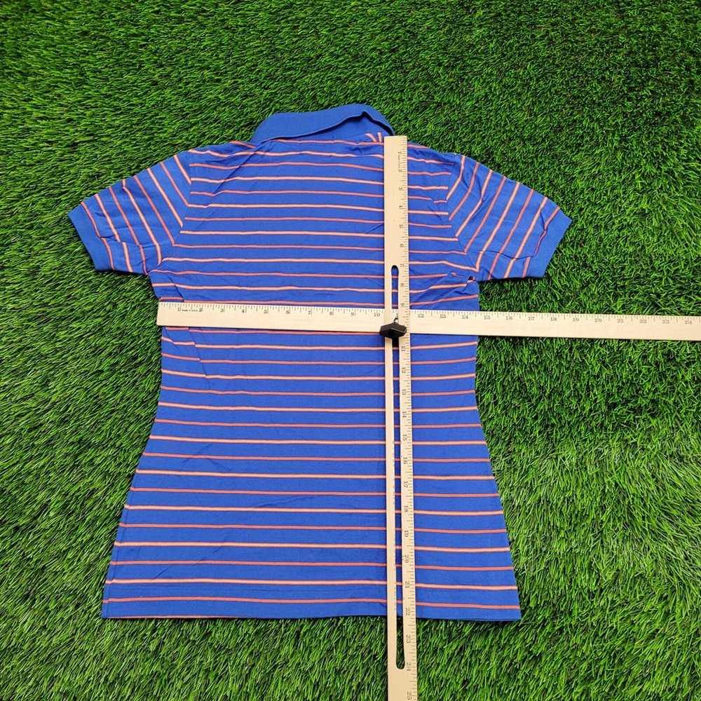 Vintage 80s LL-Bean Pencil-Striped Polo Shirt Tee… - image 6