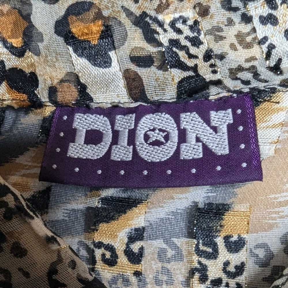 Vtg 1980s Dion Tan Black Sheer Textured  Leopard … - image 4