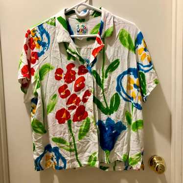 Vtg JAMS WORLD Floral Print Camp Shirt M-L online