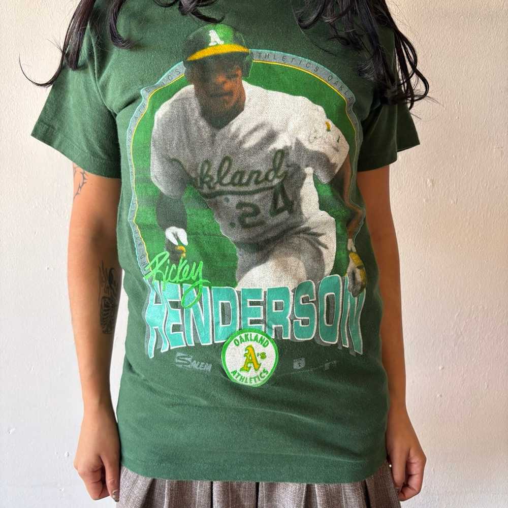 Vintage Oakland Athletics Rickey Henderson Shirt - image 2