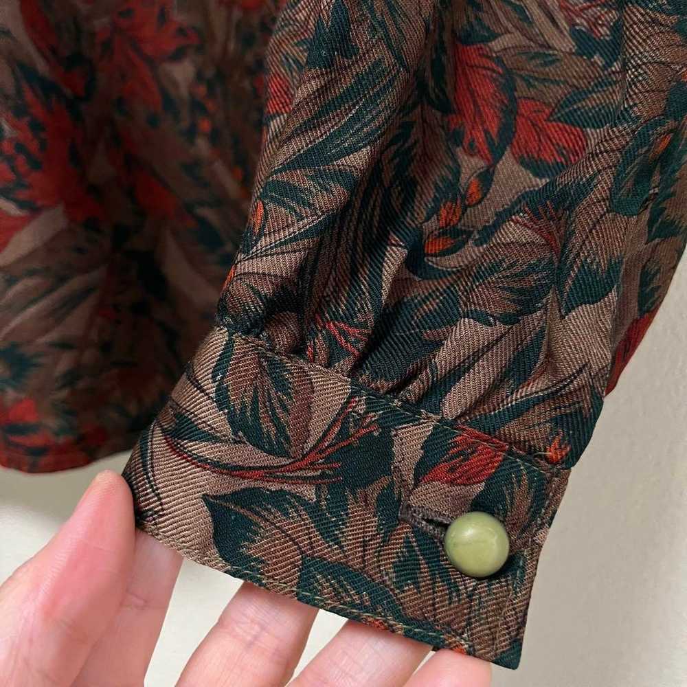 Botanical pattern all-over shirt blouse Showa ret… - image 8