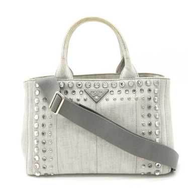 Bag Prada Canapa Tote 2Way Shoulder Diagonal Bijo… - image 1