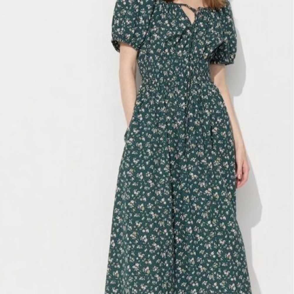 UNIQLO Floral Pattern Volume Sleeve Dress - image 1