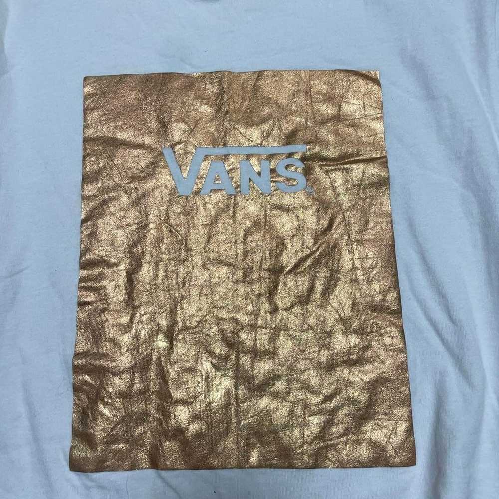 Vans T-shirt dress with gold print, side slits, U… - image 6