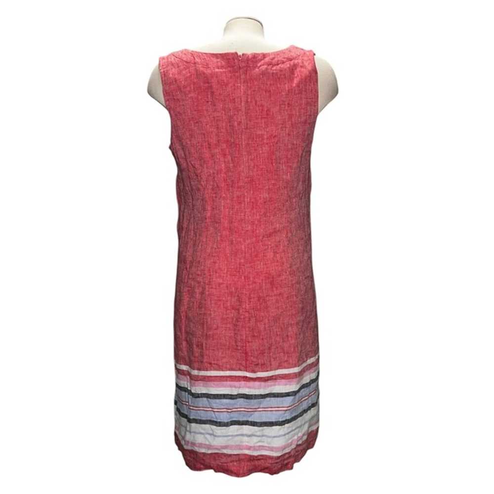 Talbots Linen Shift Dress Seaside Stripe Sleevele… - image 3