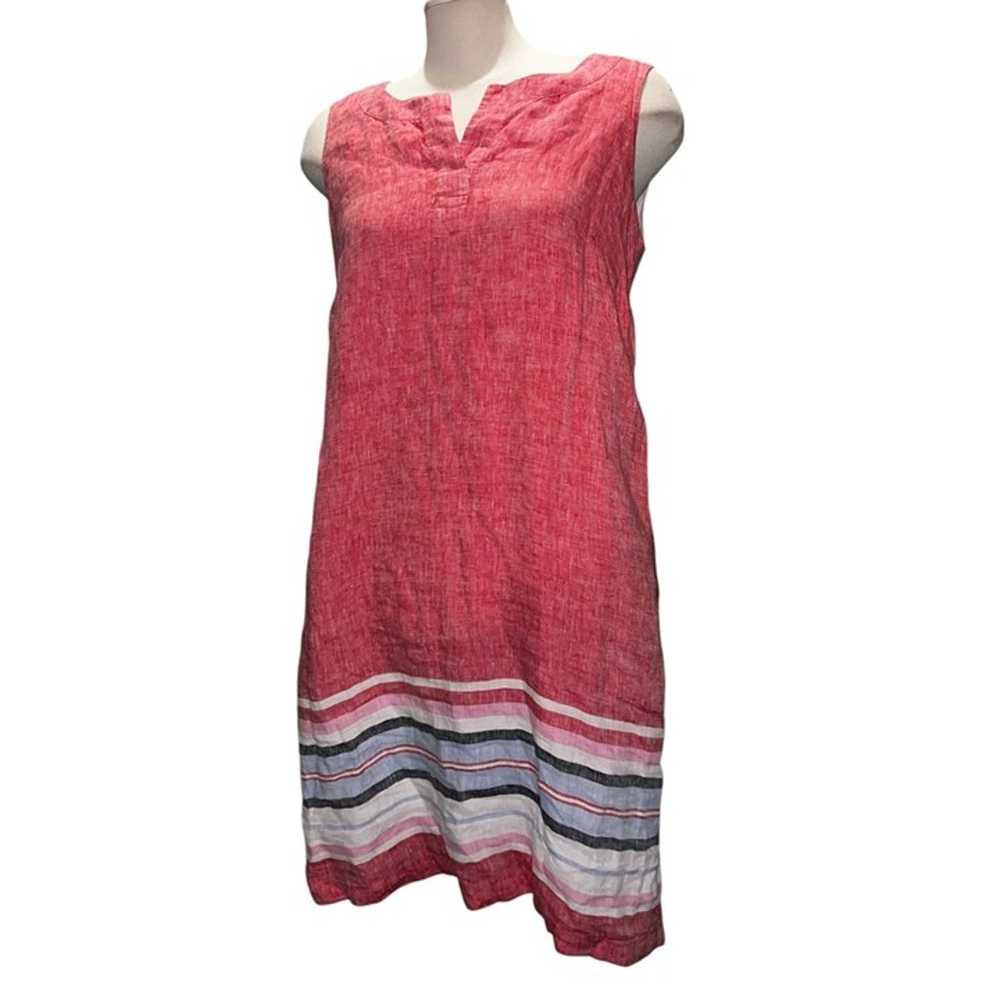 Talbots Linen Shift Dress Seaside Stripe Sleevele… - image 5