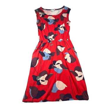 Boden Blackberry Red Poppy Dress Womens 4R - image 1