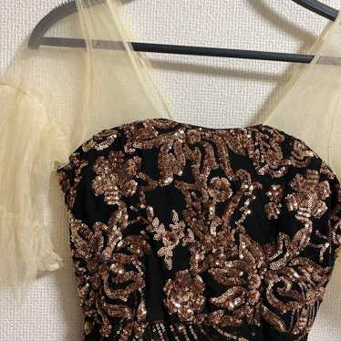 Black and gold embroidered dress