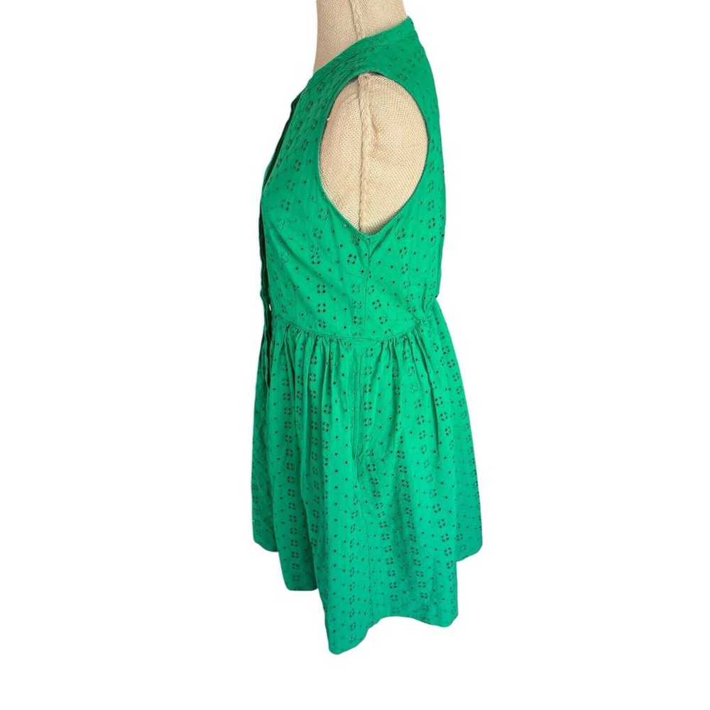 J Crew Dress Sz S Warm Clover Eyelet Shirtdress K… - image 5