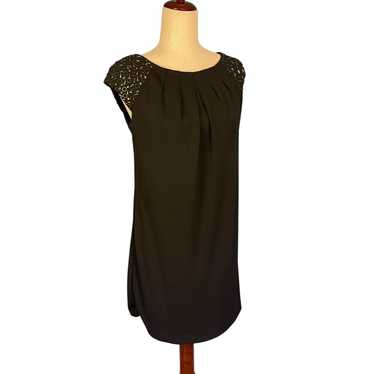 Worth Embellished Shift Dress Black Sleeveless Si… - image 1