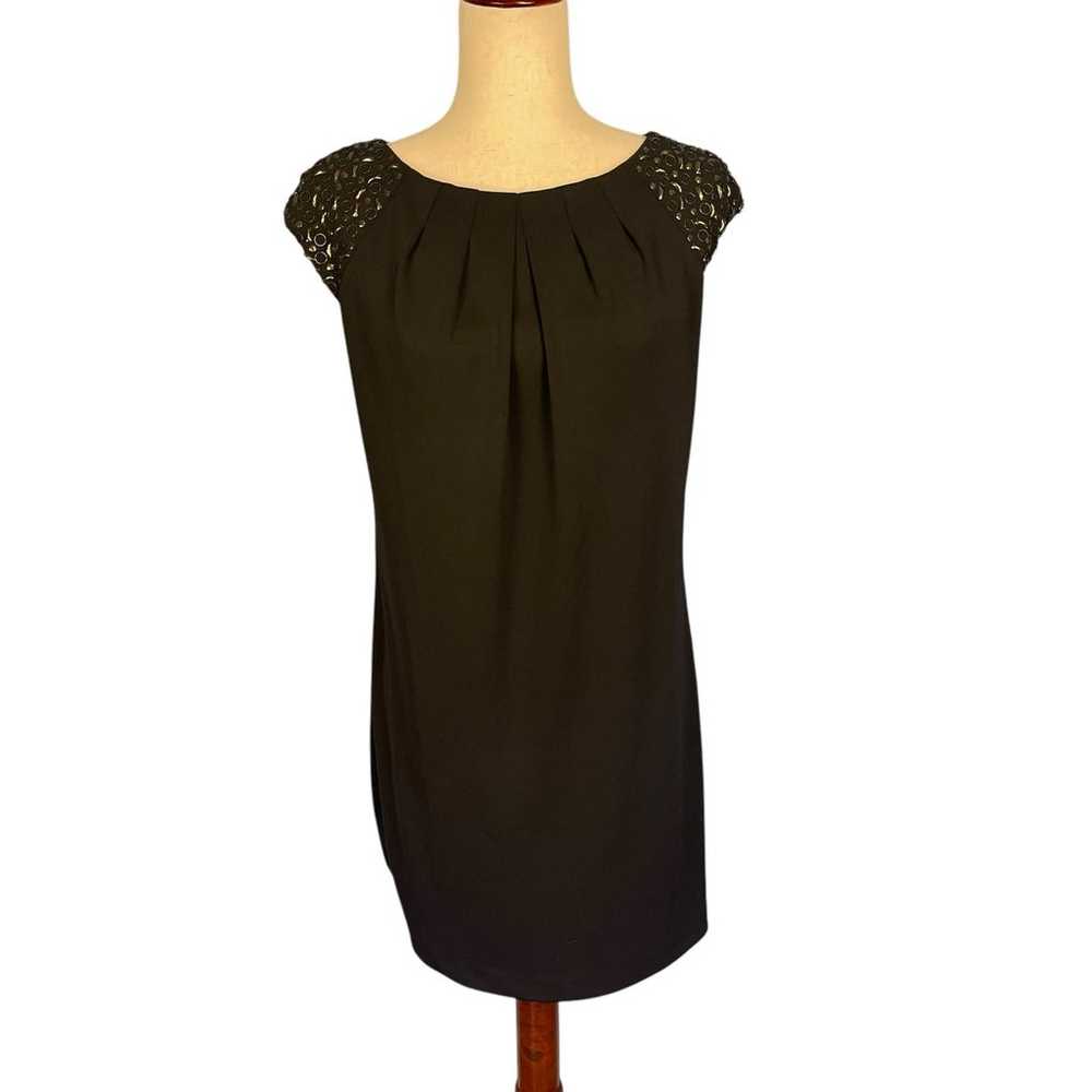 Worth Embellished Shift Dress Black Sleeveless Si… - image 2