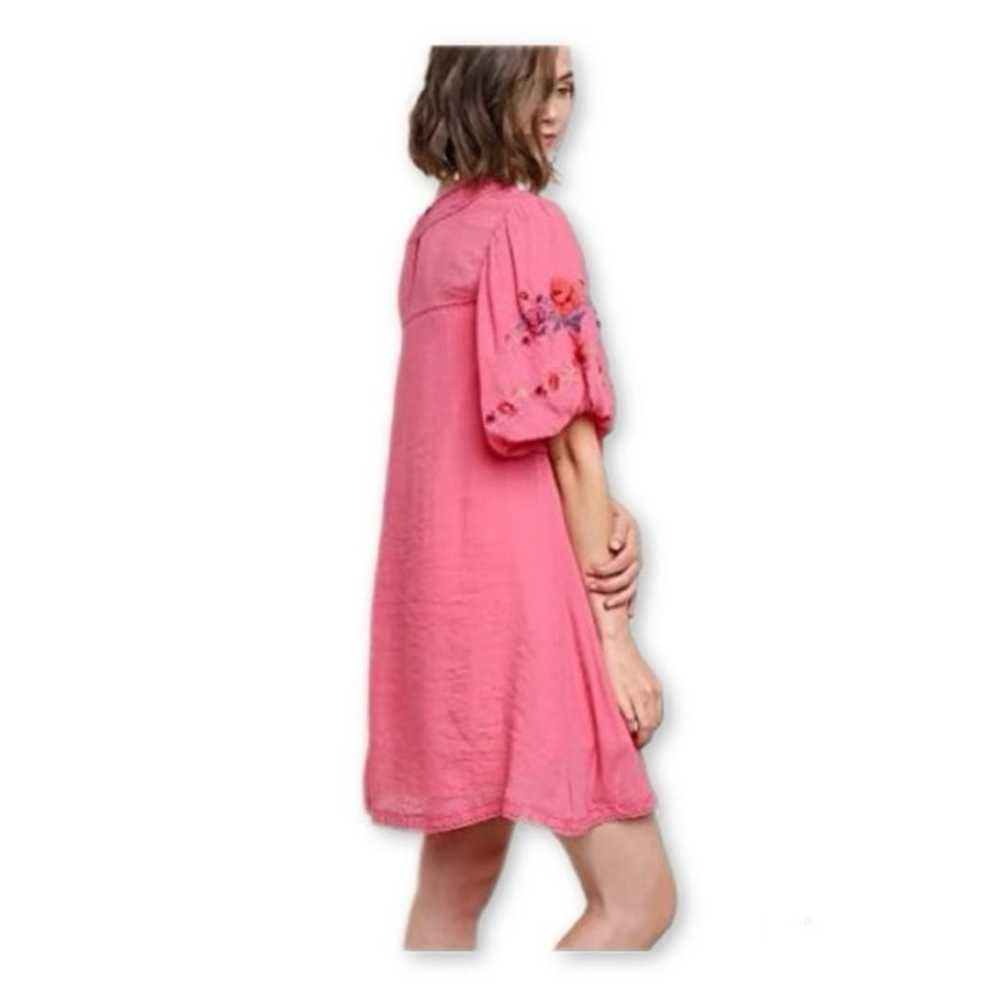 UMGEE PINK PUFFY SLEEVE TUNIC DRESS - image 5