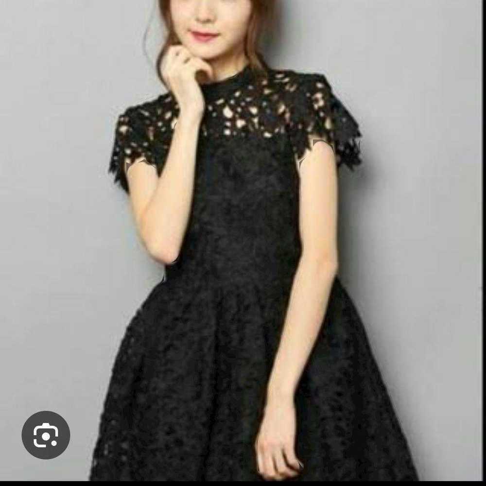 Riribrown Lace Short Sleeve Dress Black - image 5