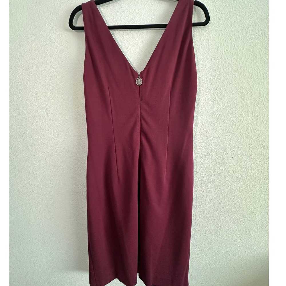 Elie Tahari Rouched Burgundy Pencil Sheath Lined … - image 11