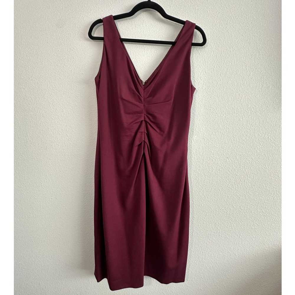 Elie Tahari Rouched Burgundy Pencil Sheath Lined … - image 1