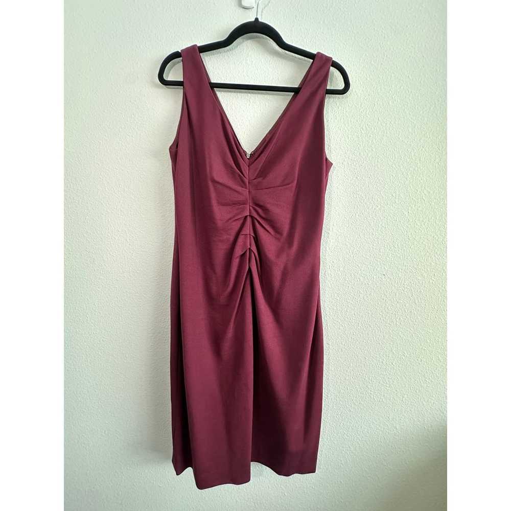 Elie Tahari Rouched Burgundy Pencil Sheath Lined … - image 3