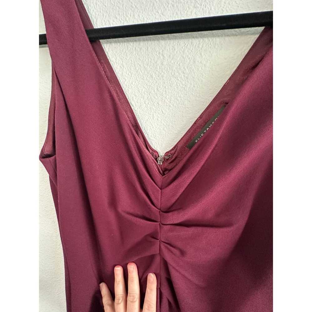 Elie Tahari Rouched Burgundy Pencil Sheath Lined … - image 5