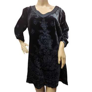 Soft Surroundings Velvet Burnout Dress in Black