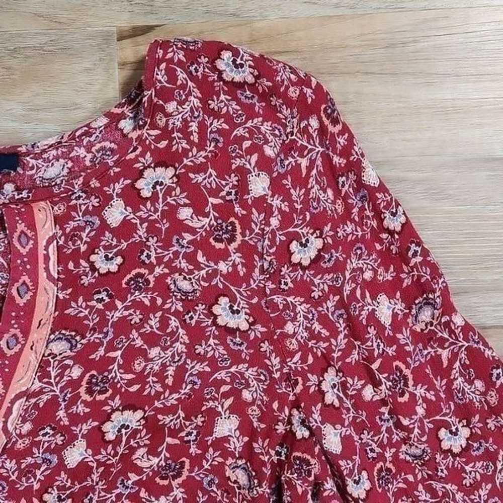 American Eagle Maroon Floral Print Boho Long Slee… - image 6