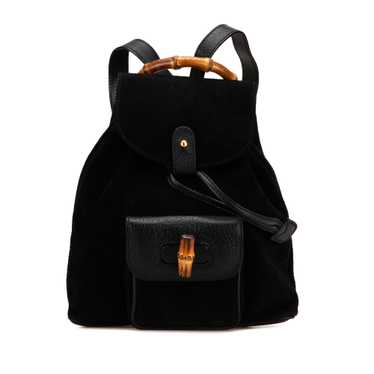 Black Gucci Bamboo Suede Backpack