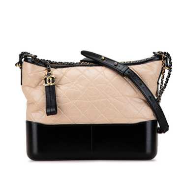 Beige & Black Chanel Medium Bicolor Aged Calfskin 