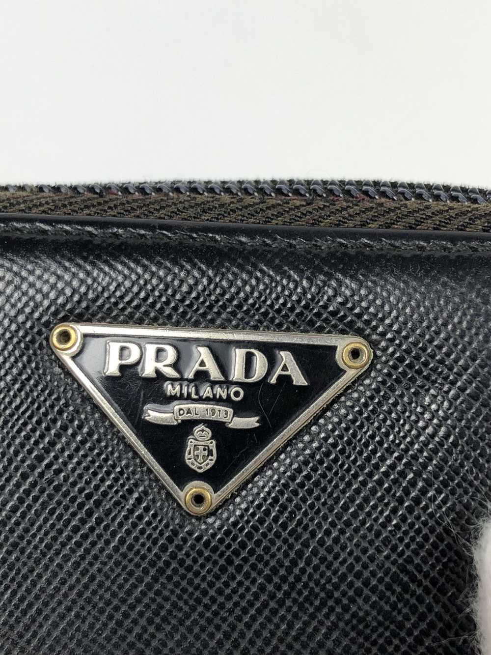 Prada Prada tessuto nero leather zippy wallet - image 7