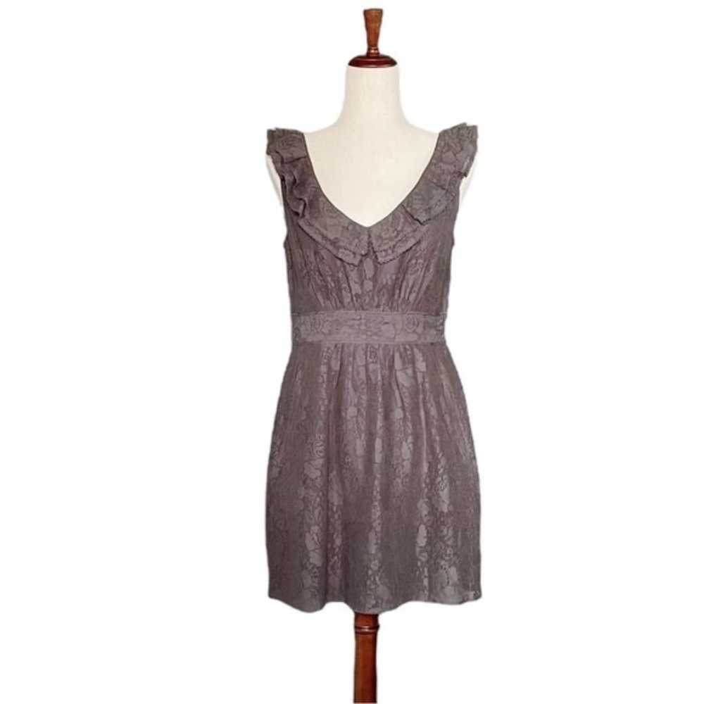 Anthropologie Maeve Dress Gray Lasercut Lace Shor… - image 1