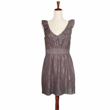 Anthropologie Maeve Dress Gray Lasercut Lace Shor… - image 1