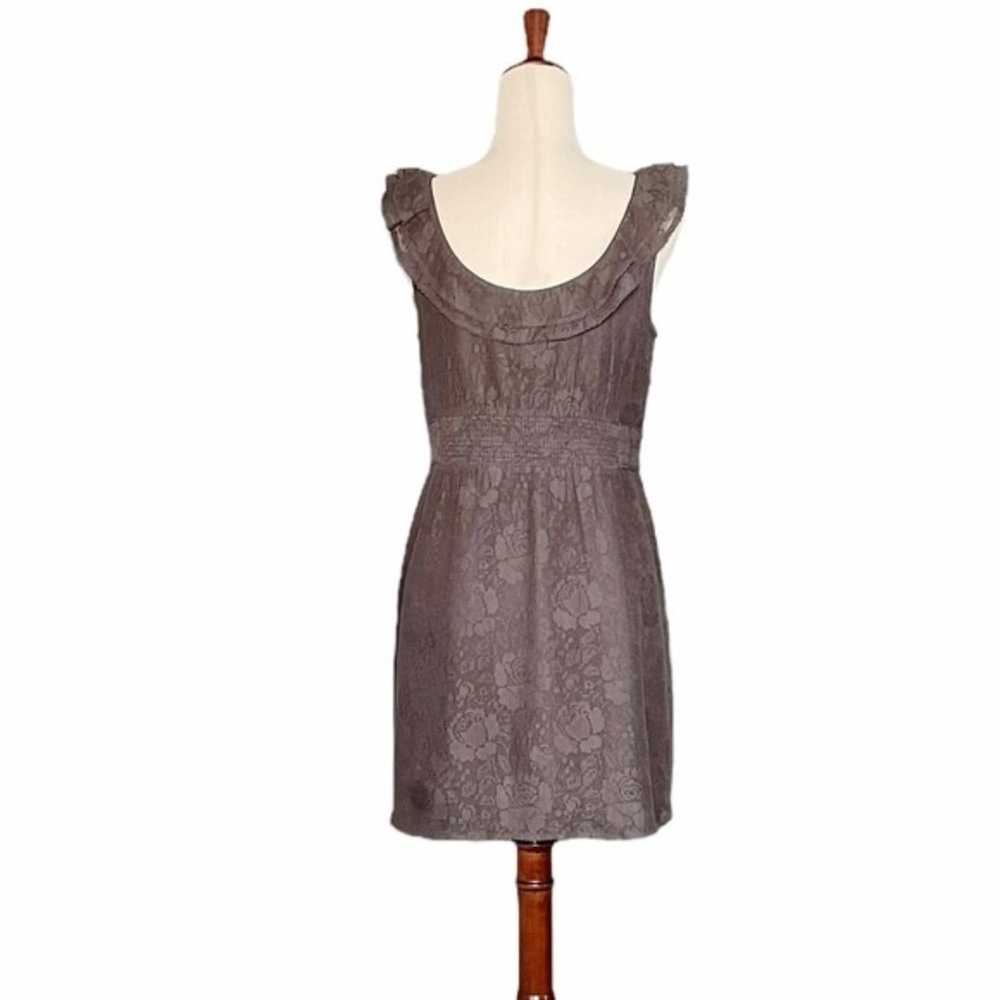 Anthropologie Maeve Dress Gray Lasercut Lace Shor… - image 3