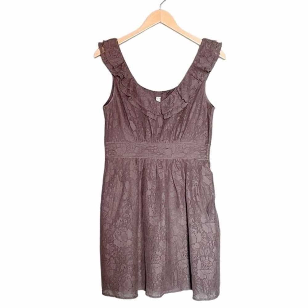 Anthropologie Maeve Dress Gray Lasercut Lace Shor… - image 5