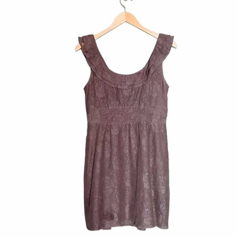 Anthropologie Maeve Dress Gray Lasercut Lace Shor… - image 6