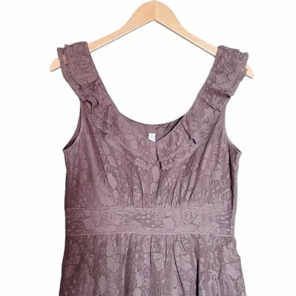 Anthropologie Maeve Dress Gray Lasercut Lace Shor… - image 7