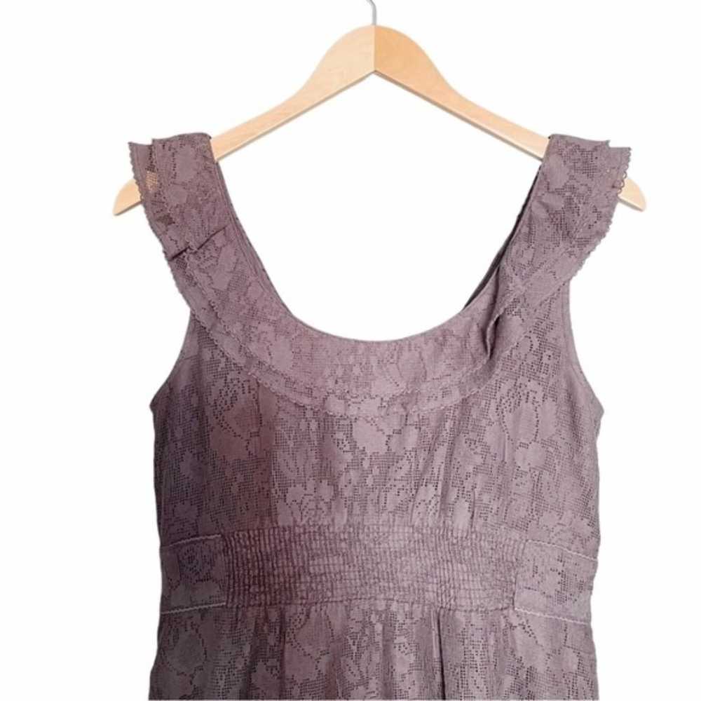 Anthropologie Maeve Dress Gray Lasercut Lace Shor… - image 8