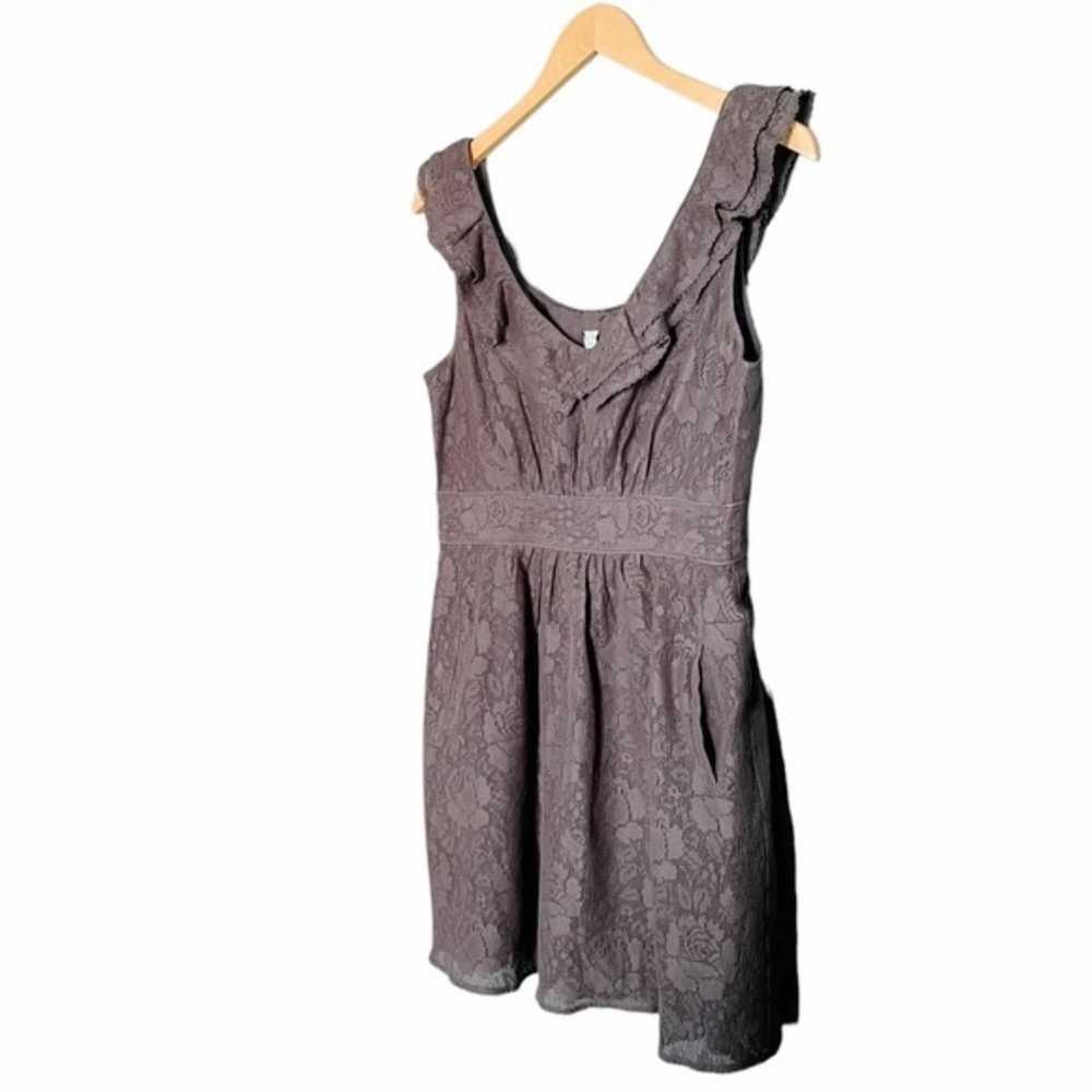 Anthropologie Maeve Dress Gray Lasercut Lace Shor… - image 9