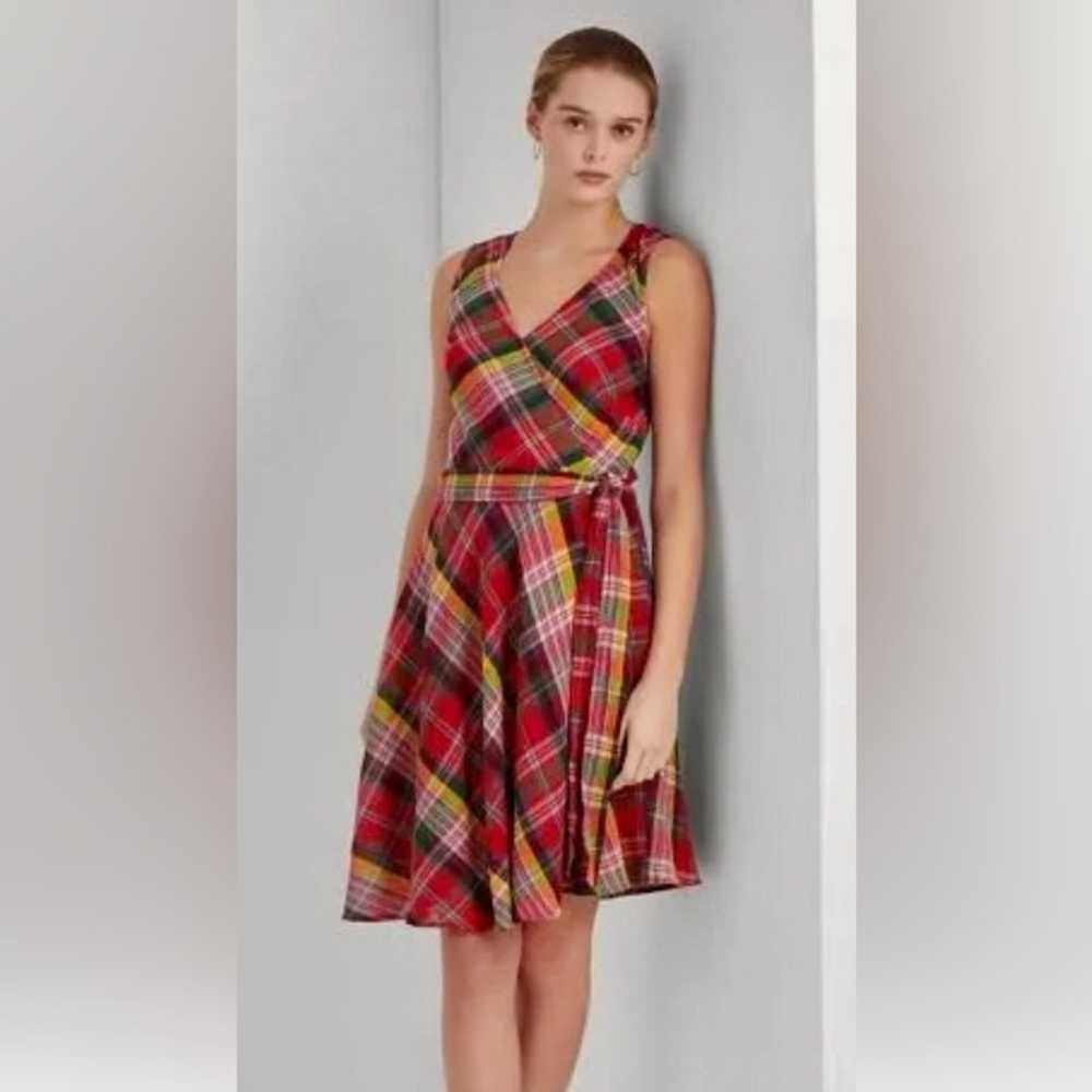 Lauren Ralph Lauren Black Label Tartan Plaid Crin… - image 1