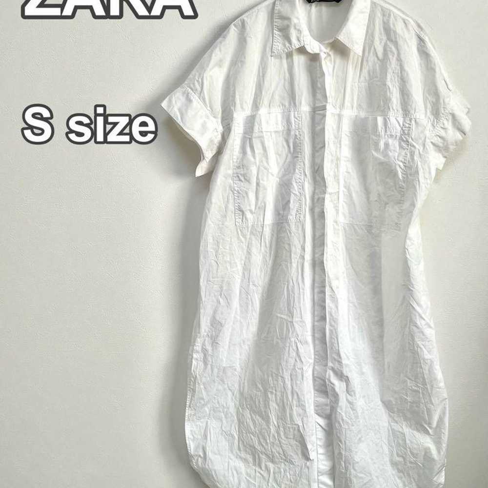 ZARA Long Shirt Dress S White Cotton White Shirt … - image 1