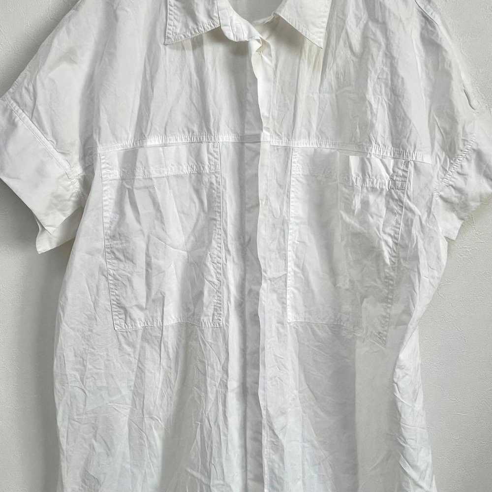 ZARA Long Shirt Dress S White Cotton White Shirt … - image 3