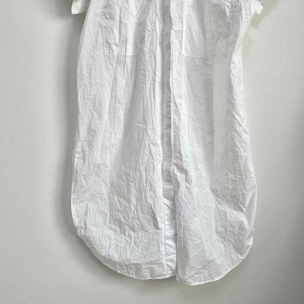 ZARA Long Shirt Dress S White Cotton Side Slit - image 5