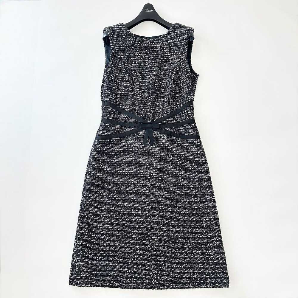 Escada Wool Tweed Long Dress Sleeveless Black Siz… - image 1