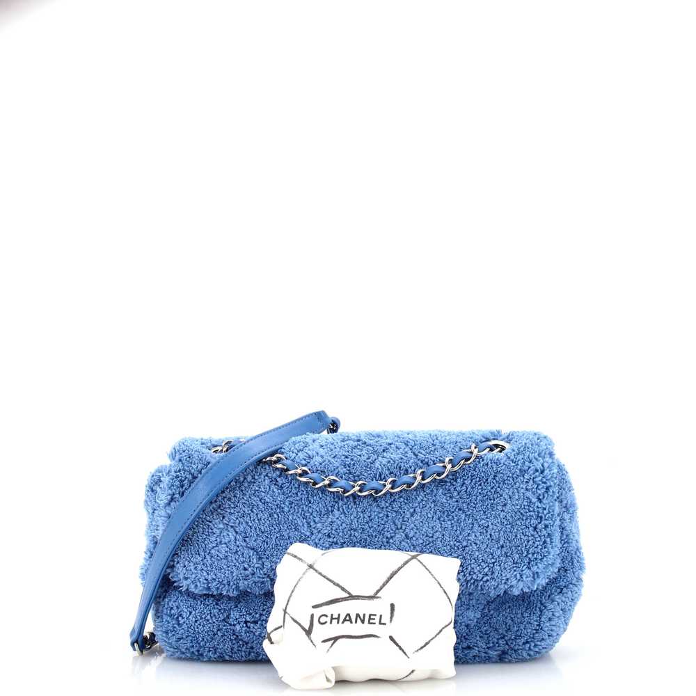 CHANEL CC Chain Flap Bag Quilted Terry Cloth Medi… - image 2