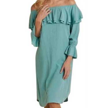 Soft Surroundings Bossa Nova Dress Teal Small