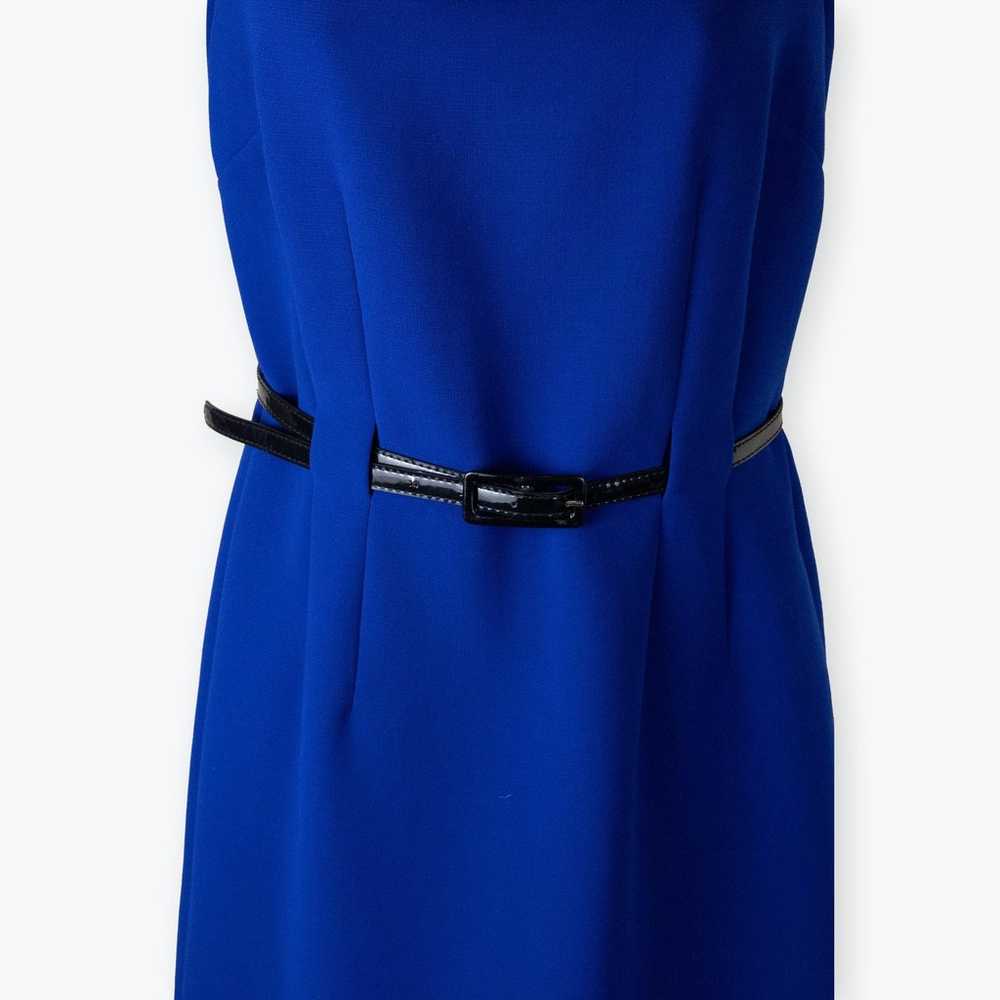 Tahari ASL Royal Blue Foldover Collar Belted Shea… - image 3