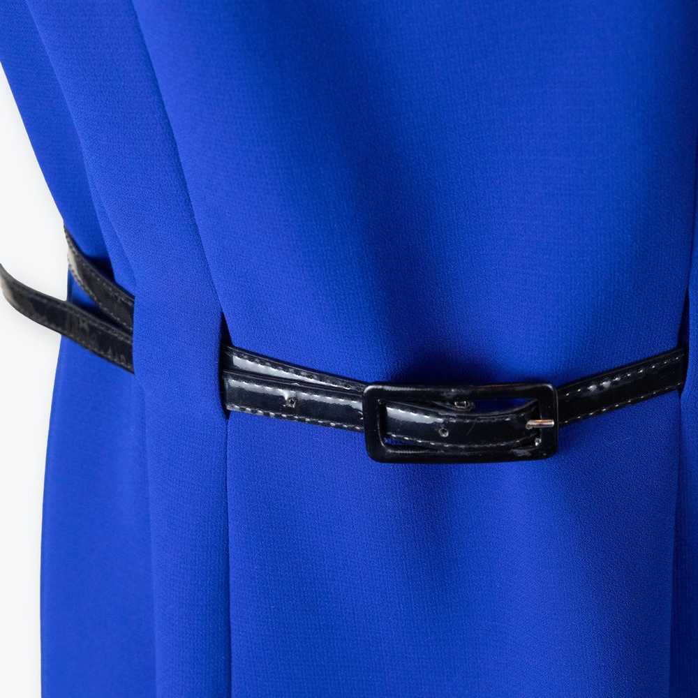 Tahari ASL Royal Blue Foldover Collar Belted Shea… - image 4