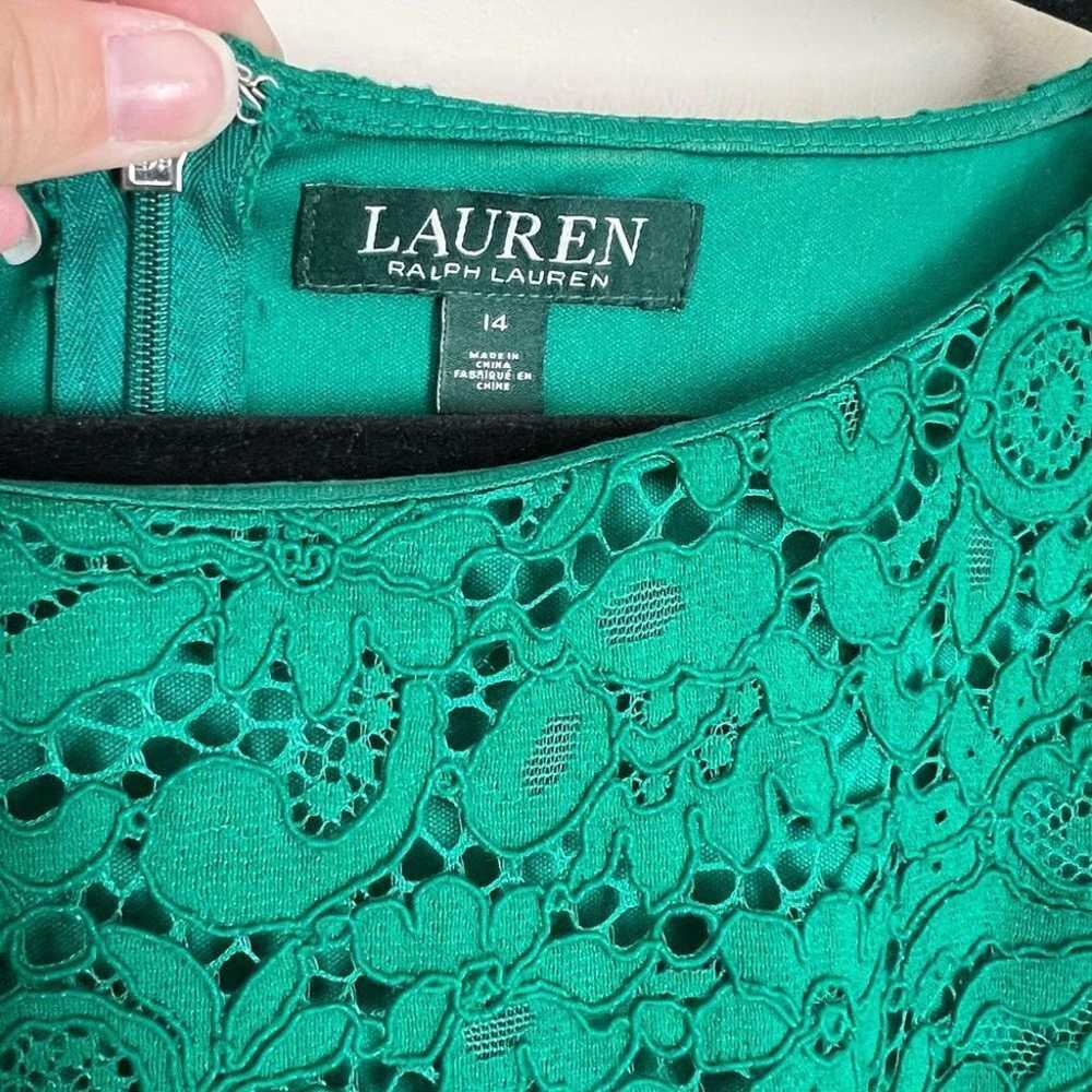 Lauren Ralph Lauren Emerald Green Lace Dress Size… - image 3