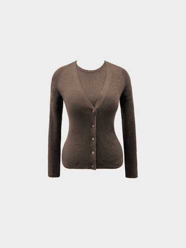 Prada 2000s Brown Cashmere-Silk Knit Cardigan and 