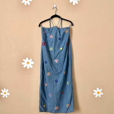 Zara denim embroidered dress - image 1