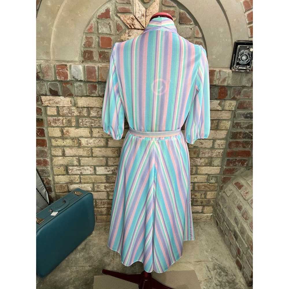 shirt dress striped pastel blue pink white matchi… - image 5