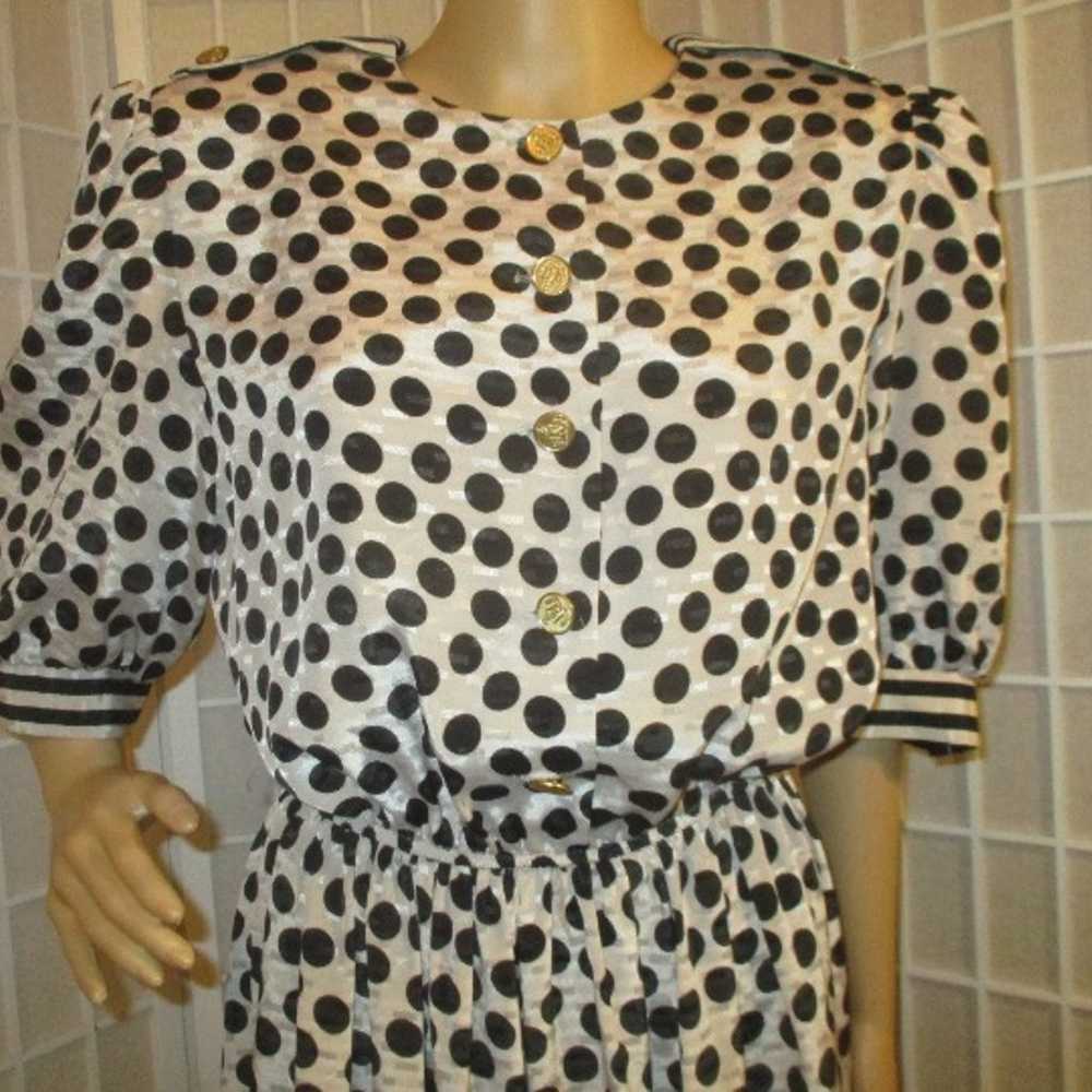 Lady Carol New York vintage polka dot mid length … - image 2