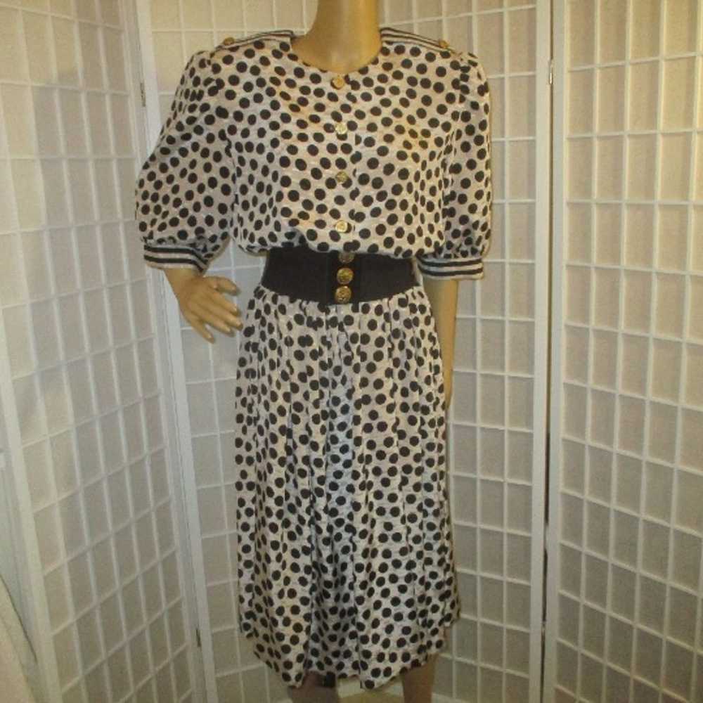 Lady Carol New York vintage polka dot mid length … - image 3