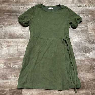 Madewell Green Short Puff Sleeve Mini Dress Size M